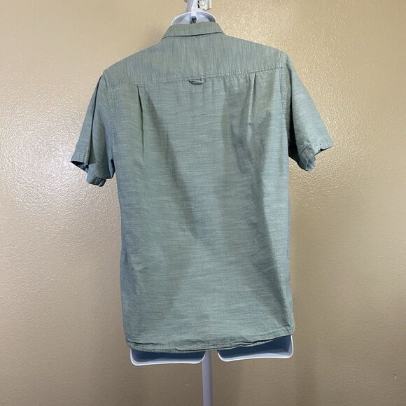 Hurley Men's Aqua Mint Short Sleeve Button Down Cotton Shirt M Medium - Picture 2 of 8